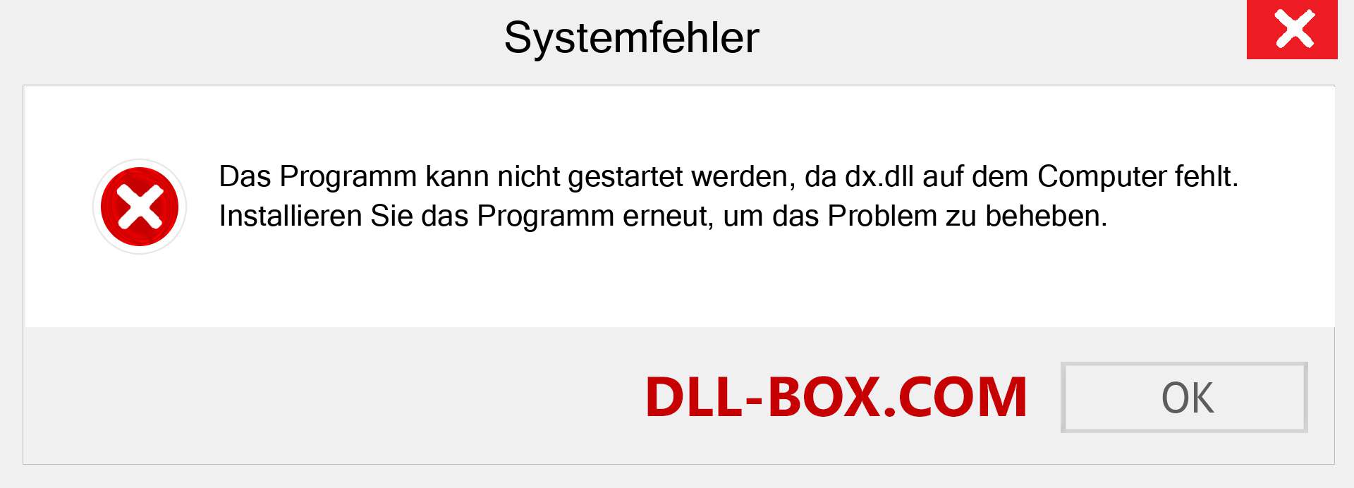 dx.dll-Datei fehlt?. Download für Windows 7, 8, 10 - Fix dx dll Missing Error unter Windows, Fotos, Bildern
